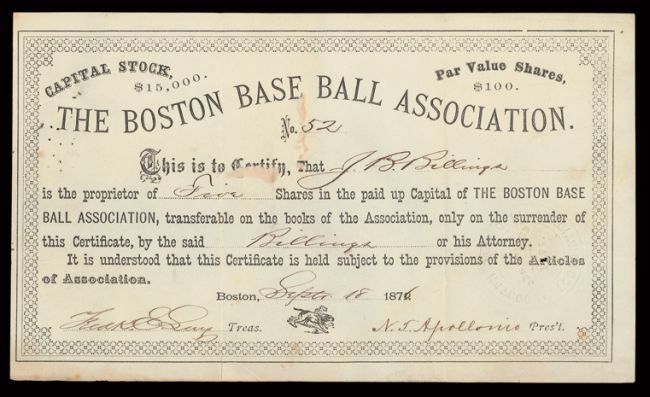 STK 1872 Boston Base Ball Association